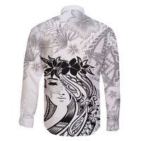 Polynesian Women's Day Family Matching Off Shoulder Long Sleeve Dress and Hawaiian Shirt Plumeria Passion - White LT7 - Polynesian Pride