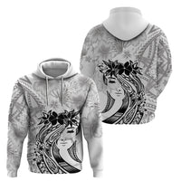 Polynesian Women's Day Zip Hoodie Plumeria Passion - White LT7 - Polynesian Pride