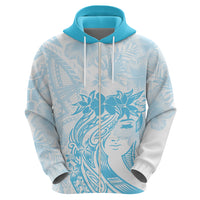 Polynesian Women's Day Zip Hoodie Plumeria Passion - Turquoise LT7 - Polynesian Pride