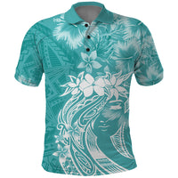 Polynesian Women's Day Polo Shirt Plumeria Passion - Teal LT7 Teal - Polynesian Pride