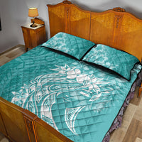 Polynesian Women's Day Quilt Bed Set Plumeria Passion - Teal LT7 - Polynesian Pride