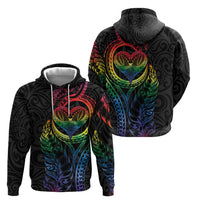 New Zealand Pride Zip Hoodie Takatapui Rainbow Fern