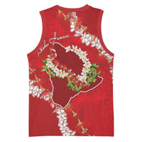 Hawaii Island Flowers Lei Basketball Jersey Ohia Lehua Scarlet Red LT7 - Polynesian Pride