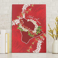 Hawaii Island Flowers Lei Canvas Wall Art Ohia Lehua Scarlet Red