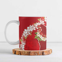 Hawaii Island Flowers Lei Ceramic Mug Ohia Lehua Scarlet Red LT7 Red - Polynesian Pride