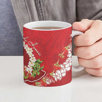 Hawaii Island Flowers Lei Ceramic Mug Ohia Lehua Scarlet Red LT7 - Polynesian Pride