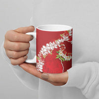Hawaii Island Flowers Lei Ceramic Mug Ohia Lehua Scarlet Red LT7 - Polynesian Pride