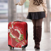 Hawaii Island Flowers Lei Luggage Cover Ohia Lehua Scarlet Red LT7 - Polynesian Pride