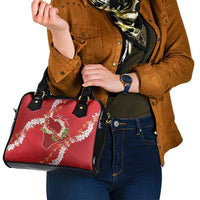 Hawaii Island Flowers Lei Shoulder Handbag Ohia Lehua Scarlet Red