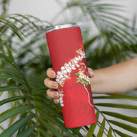Hawaii Island Flowers Lei Skinny Tumbler Ohia Lehua Scarlet Red
