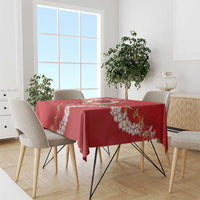 Hawaii Island Flowers Lei Tablecloth Ohia Lehua Scarlet Red LT7 - Polynesian Pride