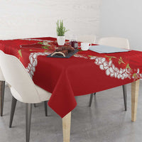 Hawaii Island Flowers Lei Tablecloth Ohia Lehua Scarlet Red LT7 - Polynesian Pride