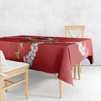 Hawaii Island Flowers Lei Tablecloth Ohia Lehua Scarlet Red LT7 - Polynesian Pride