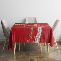 Hawaii Island Flowers Lei Tablecloth Ohia Lehua Scarlet Red LT7 - Polynesian Pride