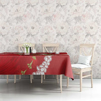 Hawaii Island Flowers Lei Tablecloth Ohia Lehua Scarlet Red LT7 - Polynesian Pride