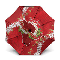 Hawaii Island Flowers Lei Umbrella Ohia Lehua Scarlet Red