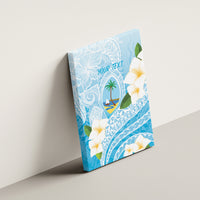 Guam Chamorro Guasali Flowers Canvas Wall Art Aqua Gradient LT7