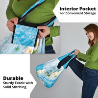 Guam Chamorro Guasali Flowers Grocery Bag Aqua Gradient