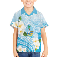 Guam Chamorro Guasali Flowers Hawaiian Shirt Aqua Gradient LT7 - Polynesian Pride