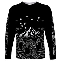 New Zealand Long Sleeve Shirt Maori Te Iwa o Matariki LT7 Unisex Black - Polynesian Pride