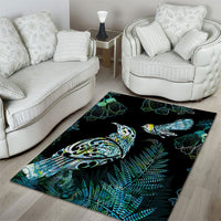 Aotearoa Maori Mahuru Area Rug Spring Time - Paua Shell Green LT7 - Polynesian Pride