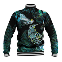 Aotearoa Maori Mahuru Baseball Jacket Spring Time - Paua Shell Green LT7 - Polynesian Pride