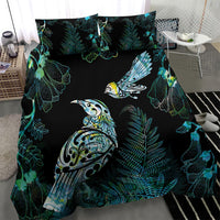 Aotearoa Maori Mahuru Bedding Set Spring Time - Paua Shell Green LT7 - Polynesian Pride