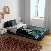 Aotearoa Maori Mahuru Bedding Set Spring Time - Paua Shell Green LT7 - Polynesian Pride