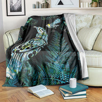 Aotearoa Maori Mahuru Blanket Spring Time - Paua Shell Green LT7 Black - Polynesian Pride