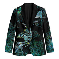 Aotearoa Maori Mahuru Blazer Spring Time - Paua Shell Green LT7 Unisex Black - Polynesian Pride