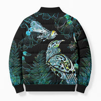 Aotearoa Maori Mahuru Bomber Puffer Jacket Spring Time - Paua Shell Green LT7 - Polynesian Pride