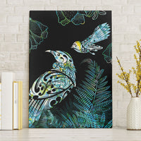Aotearoa Maori Mahuru Canvas Wall Art Spring Time - Paua Shell Green LT7 Without Frame Black - Polynesian Pride