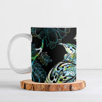 Aotearoa Maori Mahuru Ceramic Mug Spring Time - Paua Shell Green LT7 Black - Polynesian Pride