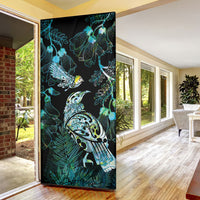 Aotearoa Maori Mahuru Door Cover Spring Time - Paua Shell Green LT7 - Polynesian Pride