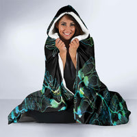 Aotearoa Maori Mahuru Hooded Blanket Spring Time - Paua Shell Green LT7 - Polynesian Pride