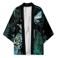 Aotearoa Maori Mahuru Kimono Spring Time - Paua Shell Green LT7 Unisex Black - Polynesian Pride