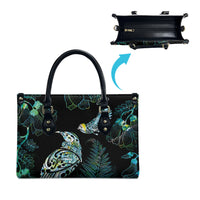 Aotearoa Maori Mahuru Leather Bag Spring Time - Paua Shell Green LT7 - Polynesian Pride