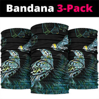 Aotearoa Maori Mahuru Neck Gaiter Spring Time - Paua Shell Green LT7 package One Size: 25*50cm Black - Polynesian Pride