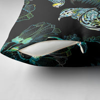 Aotearoa Maori Mahuru Pillow Cover Spring Time - Paua Shell Green LT7 - Polynesian Pride