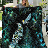 Aotearoa Maori Mahuru Quilt Spring Time - Paua Shell Green LT7 Black - Polynesian Pride