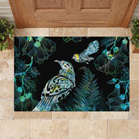 Aotearoa Maori Mahuru Rubber Doormat Spring Time - Paua Shell Green LT7 Black - Polynesian Pride