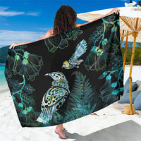 Aotearoa Maori Mahuru Sarong Spring Time - Paua Shell Green LT7 One Size 44 x 66 inches Black - Polynesian Pride