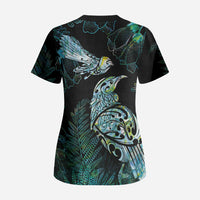 Aotearoa Maori Mahuru Scrub Top Spring Time - Paua Shell Green LT7 - Polynesian Pride