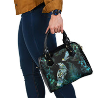 Aotearoa Maori Mahuru Shoulder Handbag Spring Time - Paua Shell Green LT7 - Polynesian Pride