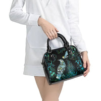 Aotearoa Maori Mahuru Shoulder Handbag Spring Time - Paua Shell Green LT7 - Polynesian Pride