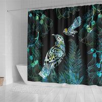 Aotearoa Maori Mahuru Shower Curtain Spring Time - Paua Shell Green LT7 - Polynesian Pride