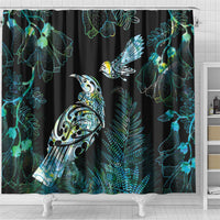 Aotearoa Maori Mahuru Shower Curtain Spring Time - Paua Shell Green LT7 - Polynesian Pride