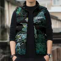 Aotearoa Maori Mahuru Sleeveless Puffer Jacket Spring Time - Paua Shell Green LT7 - Polynesian Pride