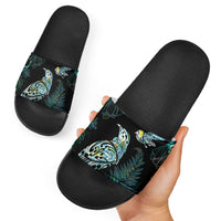 Aotearoa Maori Mahuru Slide Sandals Spring Time - Paua Shell Green LT7 - Polynesian Pride