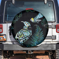 Aotearoa Maori Mahuru Spare Tire Cover Spring Time - Paua Shell Green LT7 Black - Polynesian Pride